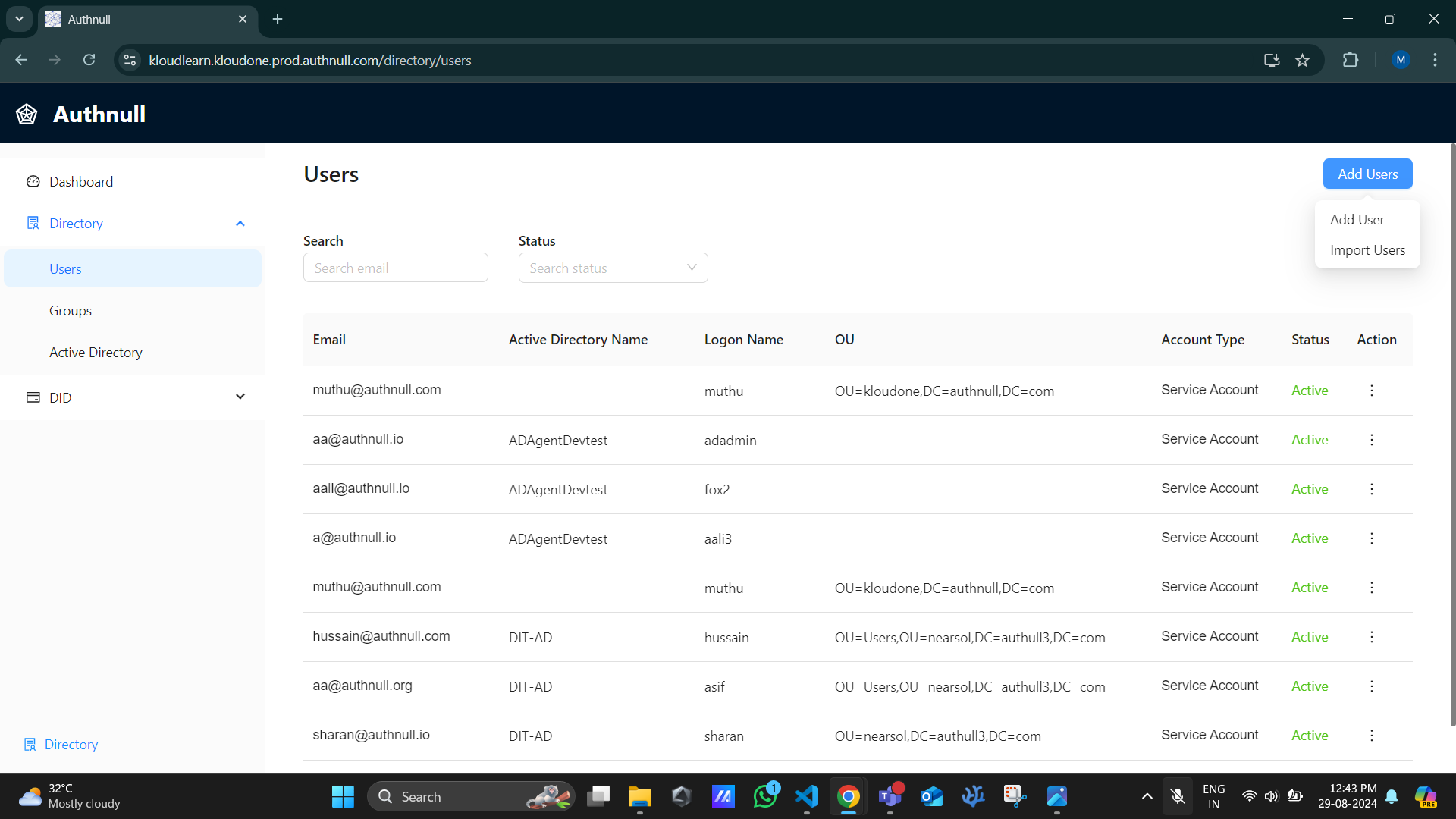 Importing users | AuthNull Help