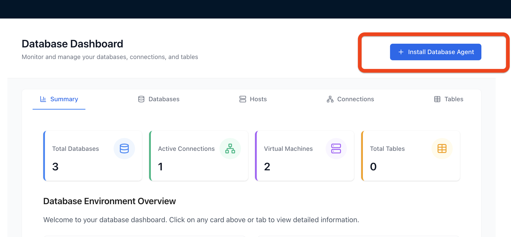 Database Agent Installation Screen