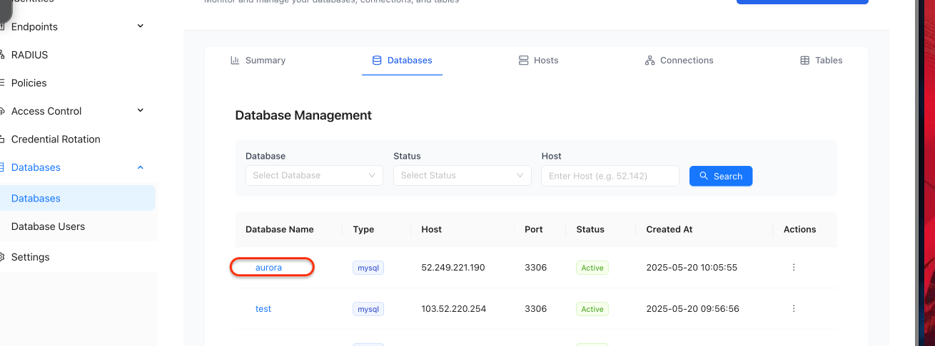 Database Agent Installation Screen